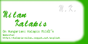 milan kalapis business card